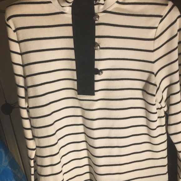 Blue and white striped ralph Lauren button top - Picture 2 of 5